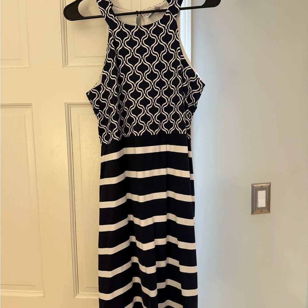 Southern Tide Navy and White Maxi Dress